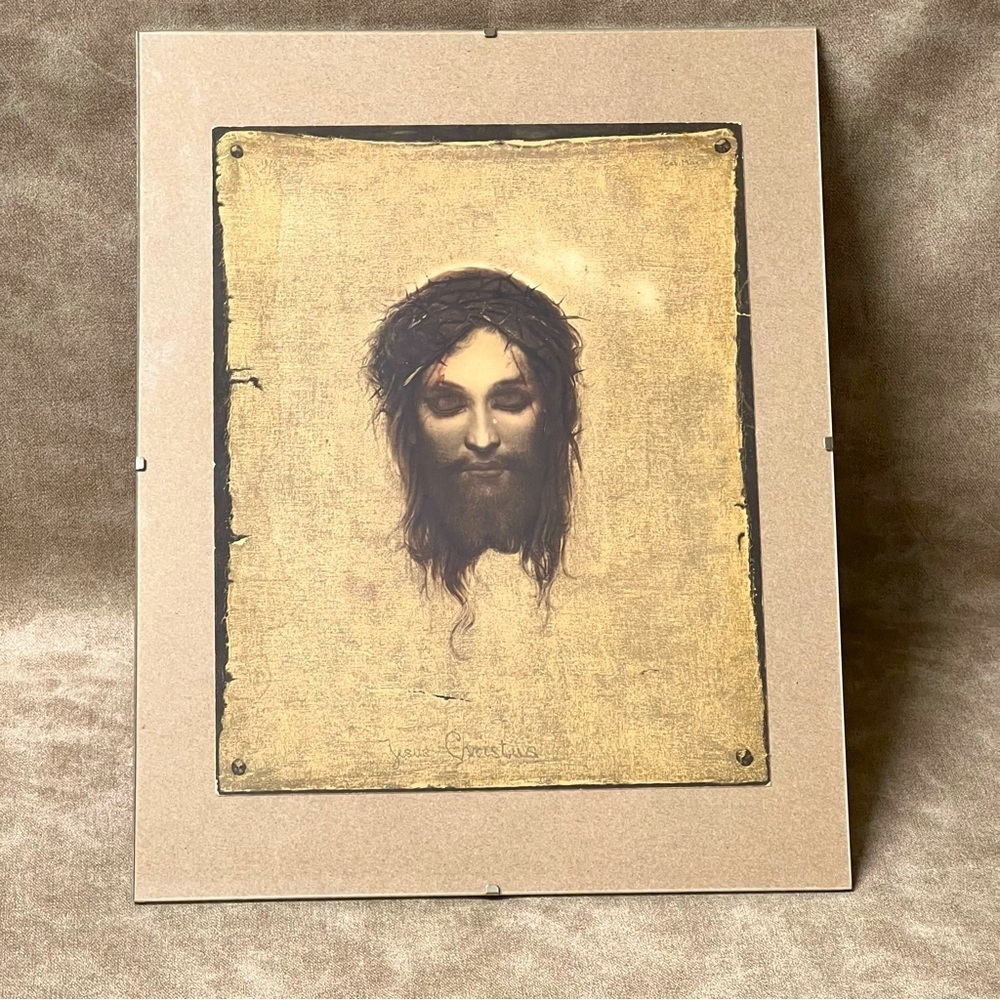 Vintage print of Jesus Christus By Gabriel Max 1874